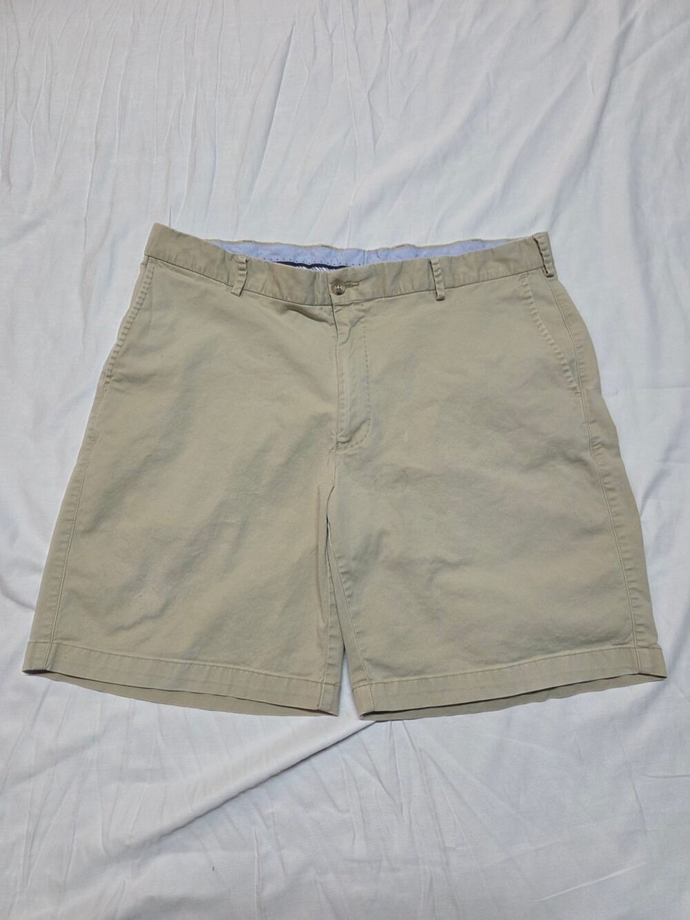 Peter Millar Beige Flat-Front Chino Shorts